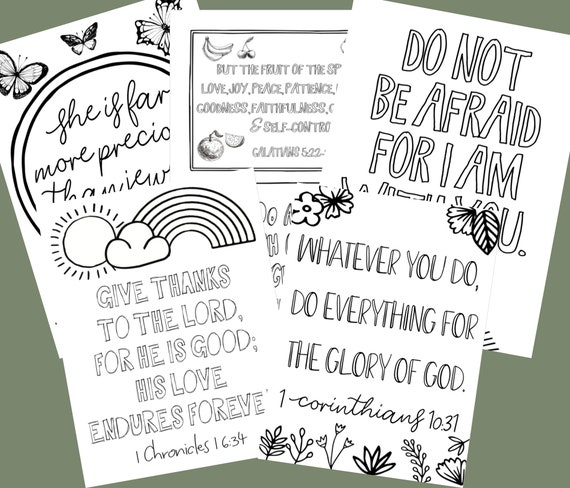 Kid's Christian Printables Kids Coloring Pages Kids | Etsy