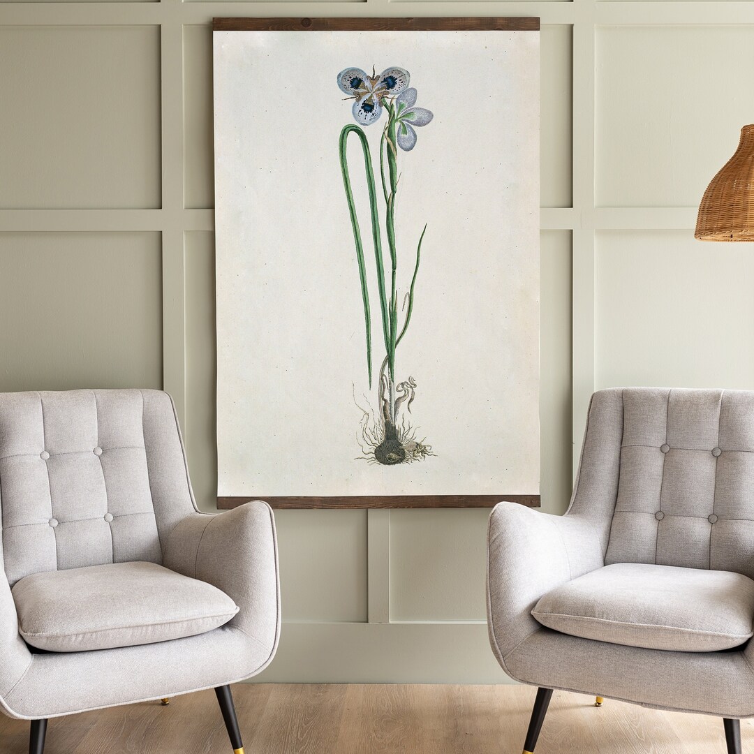 Botanical Wall Art | Vintage Botanical Art Tapestry | Botanical Iris | Vintage Botanical ...