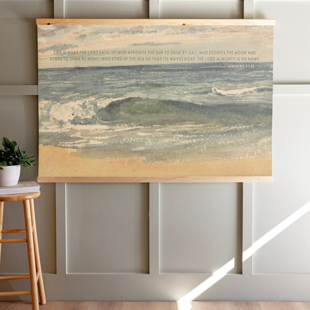 Vintage Coastal Art With Scripture Ocean Scripture Wall Art Jeremiah