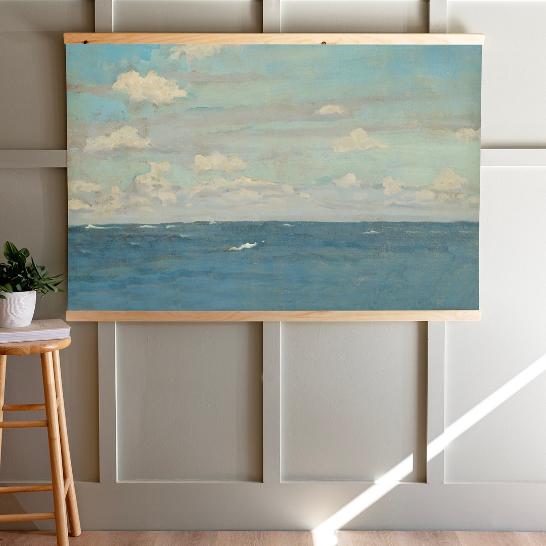 Coastal Wall Art Vintage Art Wall Hanging Ocean Wall Art Canvas Print