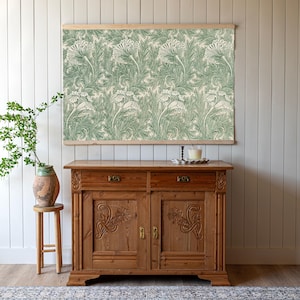 William Morris Textile Canvas Tapestry: Botanical Boho Wall Hanging | 649