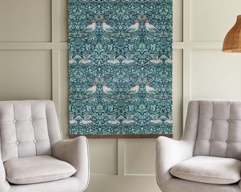 Oversized Botanical Tapestry: Vintage Textile Wall Art | 643