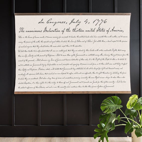 Declaration of Independence Canvas Wall Hanging: Patriotic Decor | 458
