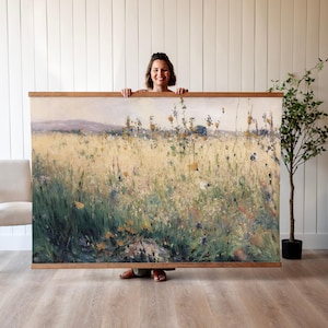 Flower Field Landscape Tapestry: Oversized Nature Wall Art | 647