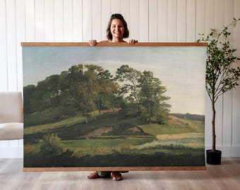 Vintage Landscape Painting Tapestry - Large Cotton Canvas Wall Art | 655