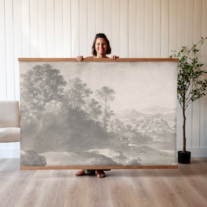 Extra Large Wall Art | Black And White Vintage Art | Large Wall Decor | Large Wall Art | Canvas Tapestry Wall Art | Modern Wall Art | 162