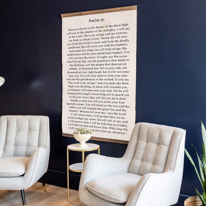 Psalm 91 Canvas Wall Art: Framed Scripture Tapestry | 186 image 4