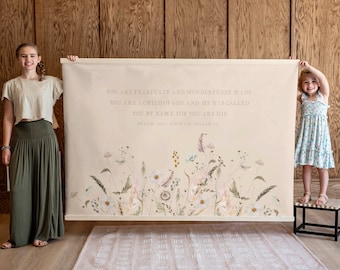 Fearfully and Wonderfully Made Tapestry: Wildflower Girls Room Decor | 589