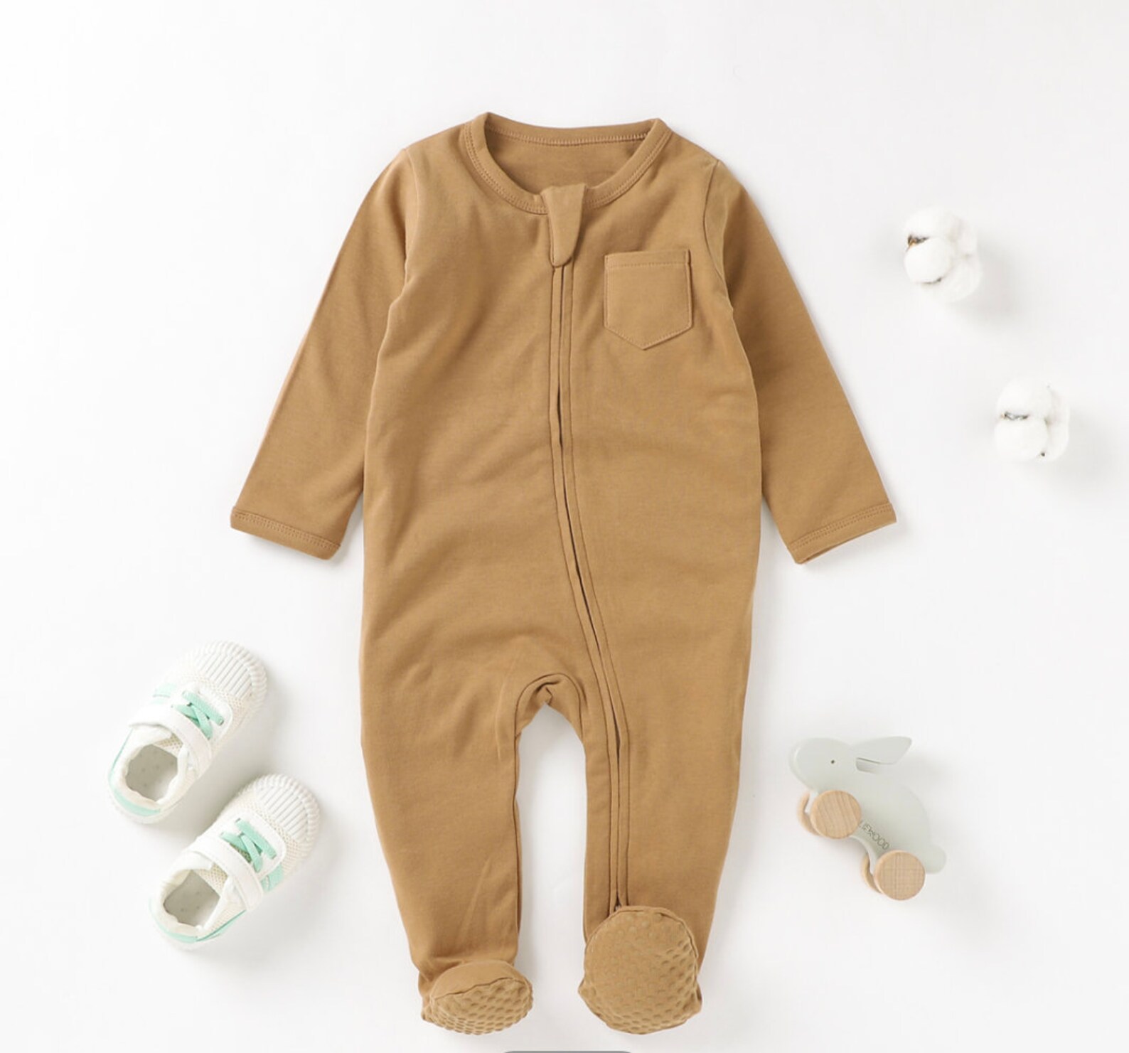 Two Way Zipper Organic Onsie Etsy