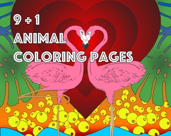 Animal Empire Coloring Book Download Grayscale Line Drawing Illustration Coloring Pages for Watercolor Colored Pencil marker paint