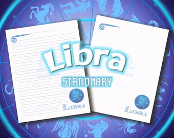 Libra Astrological Zodiac Stationary Printable Zodiac Signs Custom Stationery Libra Astrology Sign Scales September October Birth Sign paper