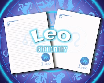 Leo Astrology Stationary Printable Zodiac Signs Custom Stationery Leo Astrological Sign Lion Birth Sign July Birth Sign August Birth Sign