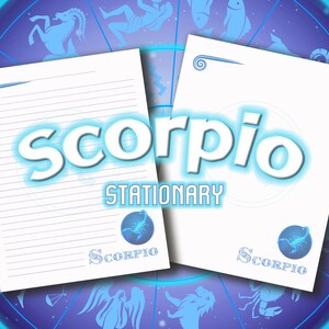 Scorpio Astrology Zodiac Stationary Printable Zodiac Signs Custom Stationery Scorpio Astrological Sign Scorpion Birth Sign October November