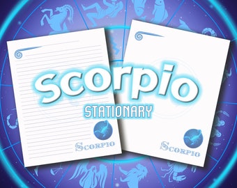 Scorpio Astrology Zodiac Stationary Printable Zodiac Signs Custom Stationery Scorpio Astrological Sign Scorpion Birth Sign October November