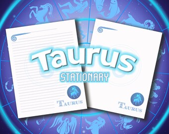 Tauro Astrología Zodíaco Estacionario Imprimible Signos zodiacales Papelería personalizada Tauro Signo astrológico Toro Signo de nacimiento Abril Mayo Signo de nacimiento