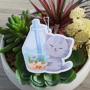 Cute Kitty with Bottle Air Freshener l Car Accessory JDM Japan Anime Kawaii Cute Kitty Cat