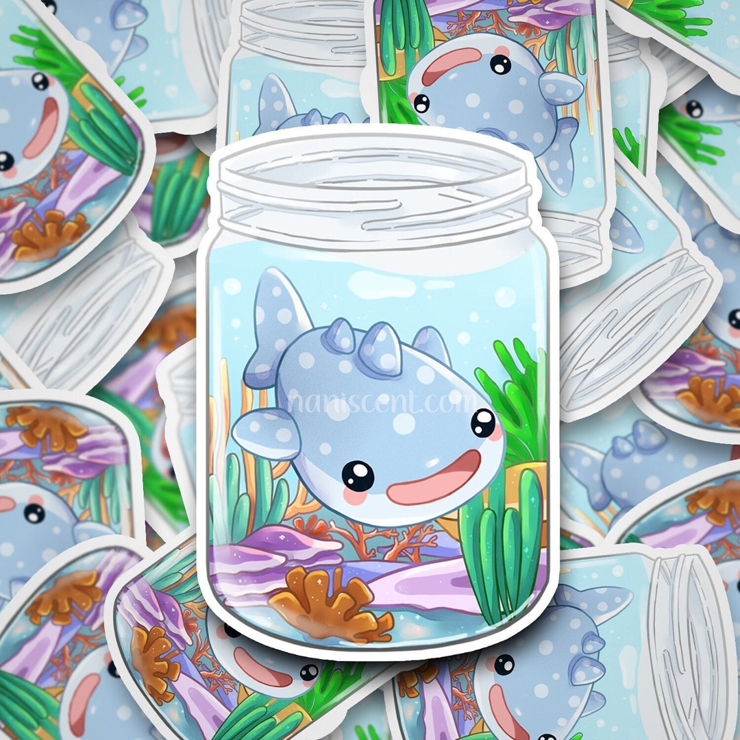 Cute Whale Shark in Jar Vinyl Sticker Kawaii Sticker Car - Etsy