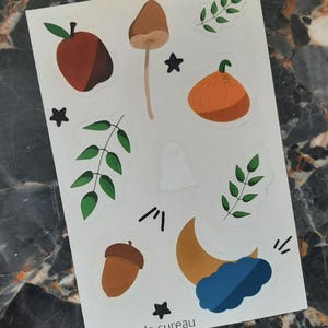 Planche de stickers automne