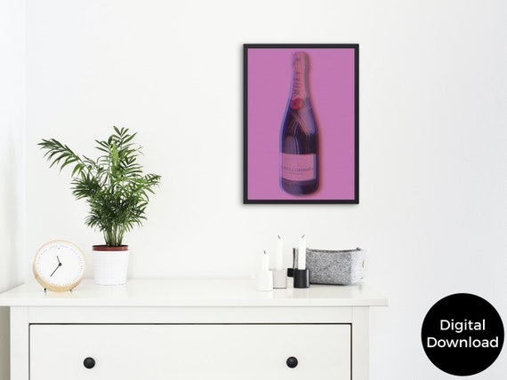 Impressão Pop Art da Moët: Pôster de Garrafa de Champanhe Rosa (Download  Digital) - Etsy Portugal, image size:570x428