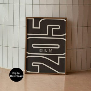 Plakat Alabama 205 Bar Cart, Airbnb Instant Download Wall Art, 2-częściowy czarno-biały plakat 205, prezent na nowe mieszkanie, prezent na zamknięcie nieruchomości