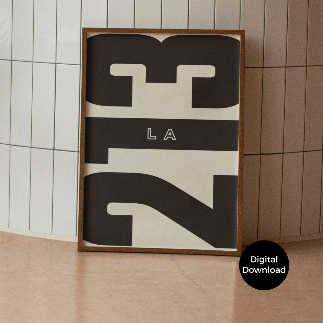 Los Angeles 213 Area Code Poster Set: Minimalist LA Wall Art (digital ...