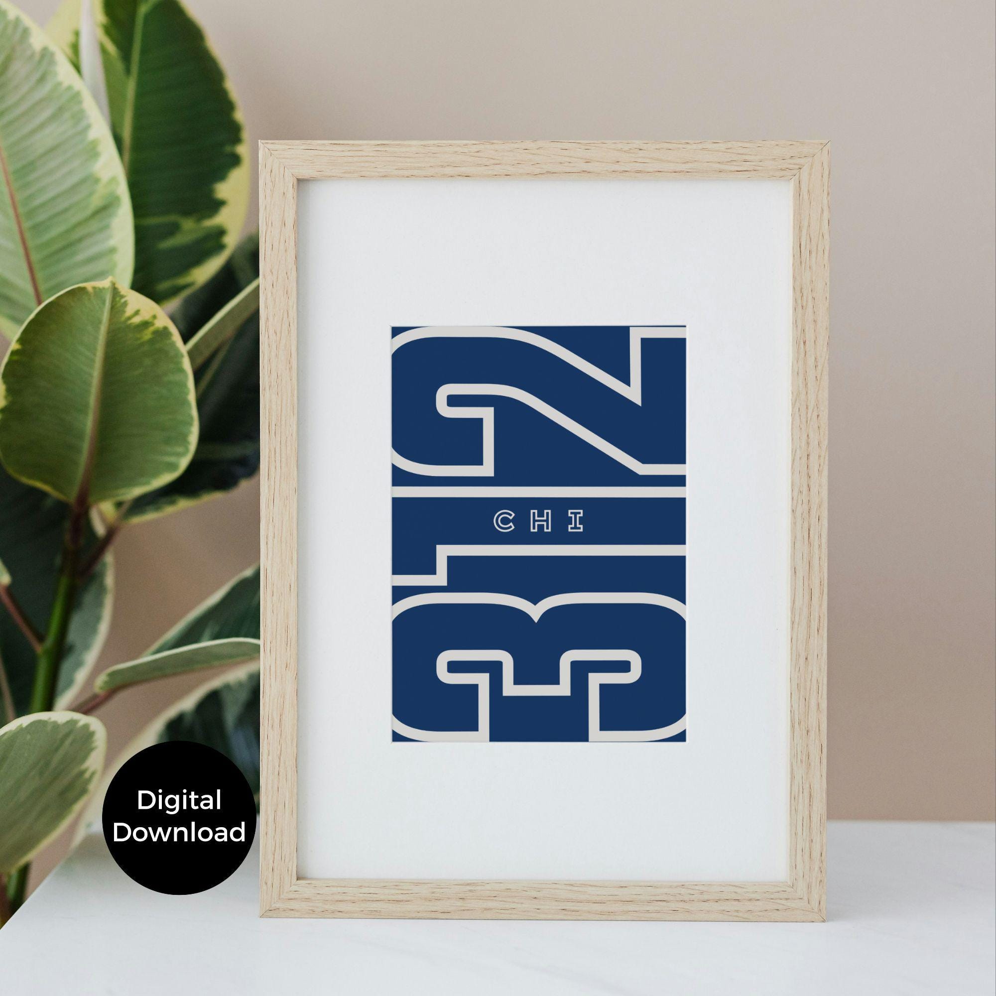 Chicago Area Code 312 Poster Set: Navy Blue & White (digital Download ...