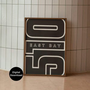 Oakland 510 Realtor Closing Gift, East Bay Dorm Decor, 2 części, New Apartment Gift Printable Oakland Wall Art, Housewarming Gift