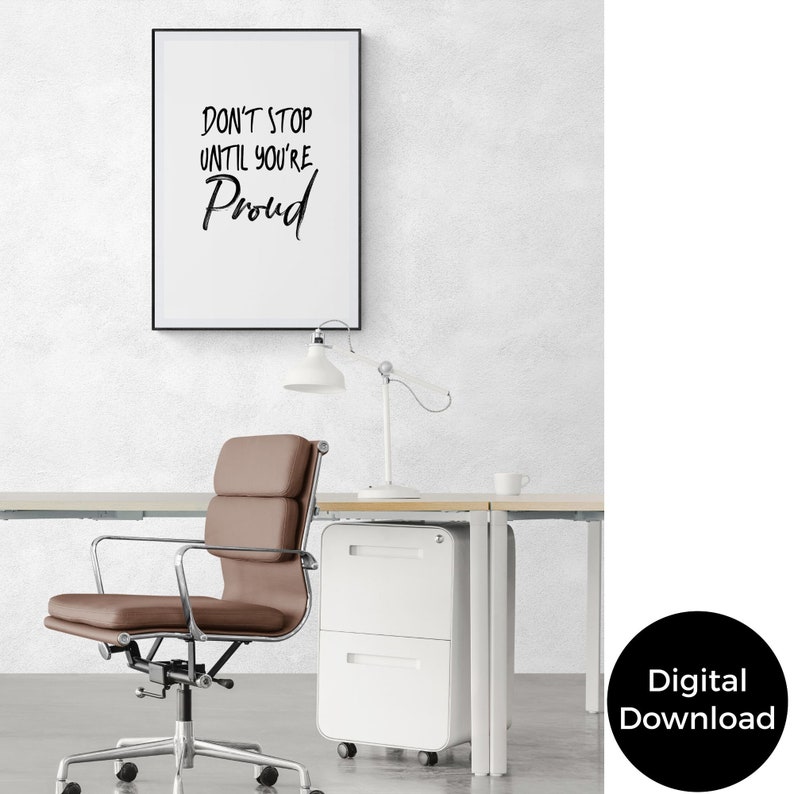 Black and White Motivational Quote Printable Office Wall - Etsy