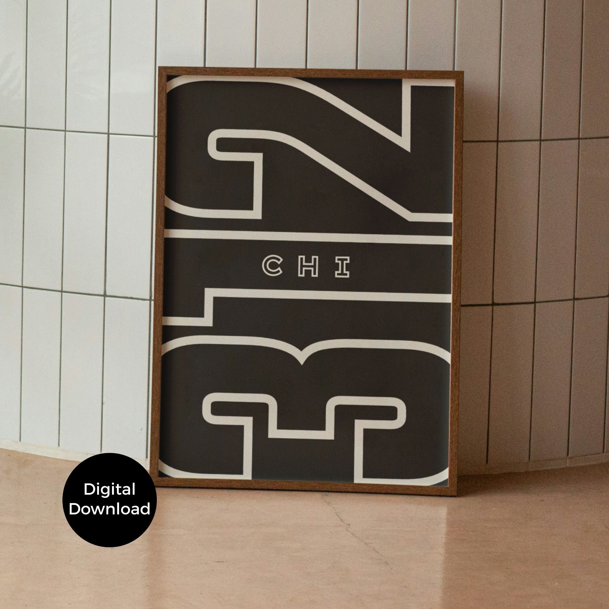 Chicago Wall Art, Chicago Realtor Closing Gift, 2 Piece, New Apartment Gift Printable Wall Art, Dorm Decor Poster, 312 Bar Cart Decorations