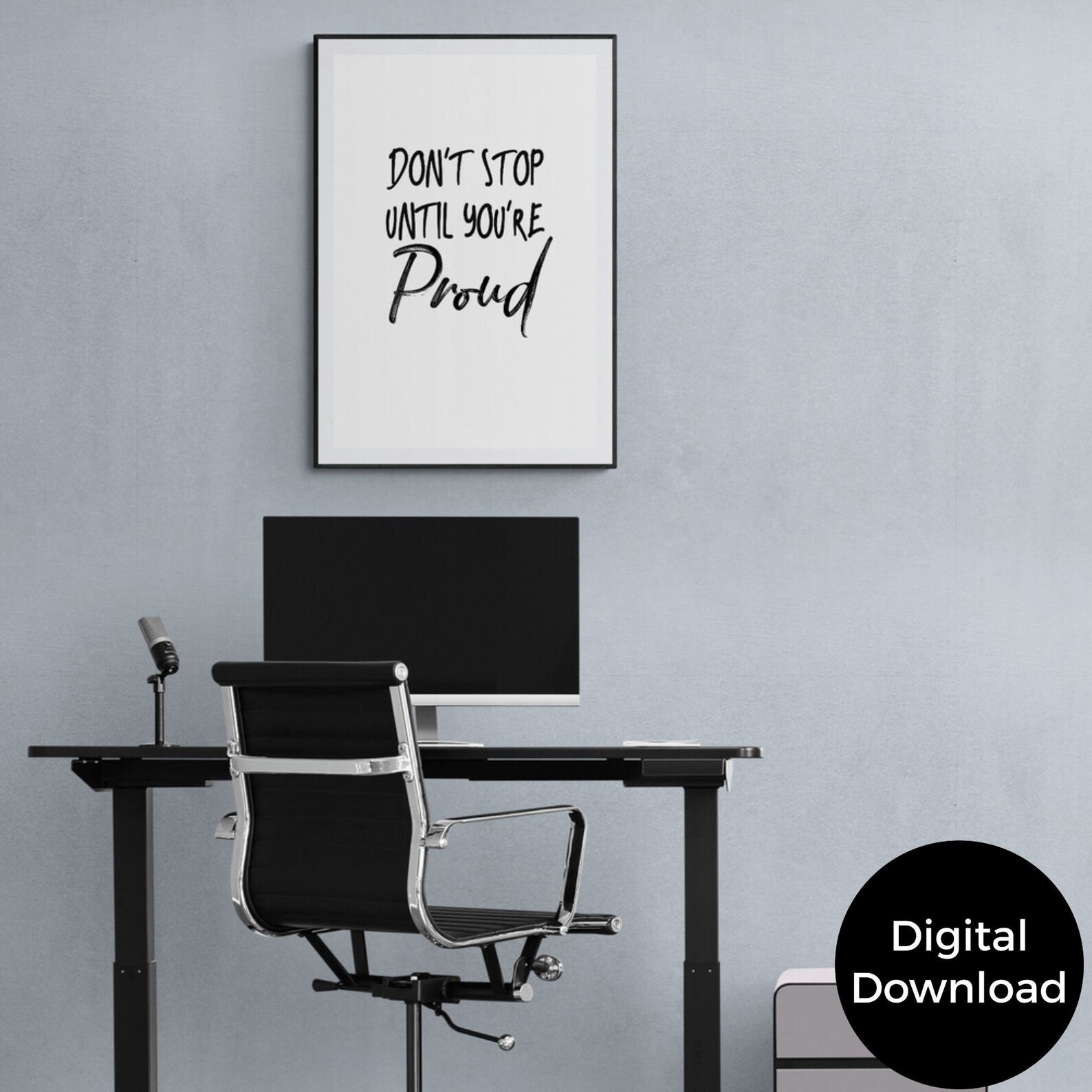 Black and White Motivational Quote Printable Office Wall - Etsy