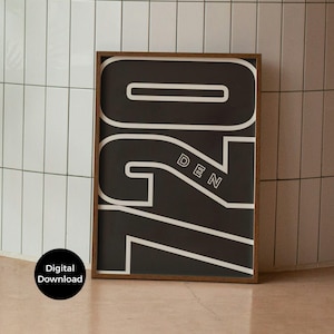 Denver Wall Art, Colorado makelaar sluitingscadeau, nieuw appartement cadeau, zwart-wit afdrukbare slaapzaal decor kunst aan de muur, housewarming cadeau