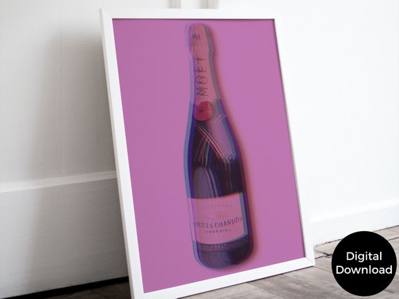 Impressão Pop Art da Moët: Pôster de Garrafa de Champanhe Rosa (Download  Digital) - Etsy Portugal, image size:570x428