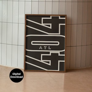 ATL Wall Art, prezent na zakończenie umowy z agentem nieruchomości w Atlancie, 2 części, prezent na nowe mieszkanie, czarno-biała drukowana dekoracja ścienna do akademika, prezent na parapetówkę