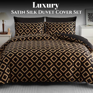 Satin Silk Duvet Cover Set: Lightweight, Hypoallergenic Bedding