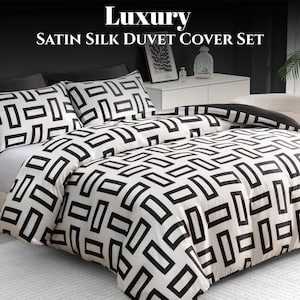Luxury Satin Silk Duvet Cover Set - Reversible, Anti Allergic, Light Weight Bedding Sets