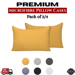 Premium Microfiber Pillow Cases 2 Pack Ultra Soft Bed Pillow Cases Light Weight Cushion Covers Plain Pillow Cases 4 Pack