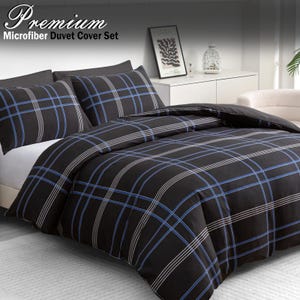 Brushed Microfibre Duvet Cover Set: Reversible Printed Bedding