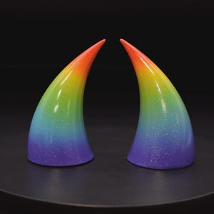 Pride Horns - Rainbow Pride Incubus devil horns with glitter - Gay & queer pride - Hand-painted, lightweight, 3D-printed resin costume horns