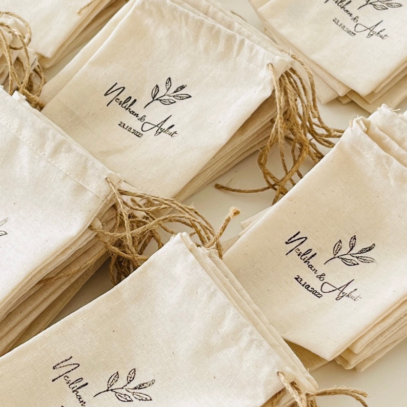 personalized cotton gift bags stamp