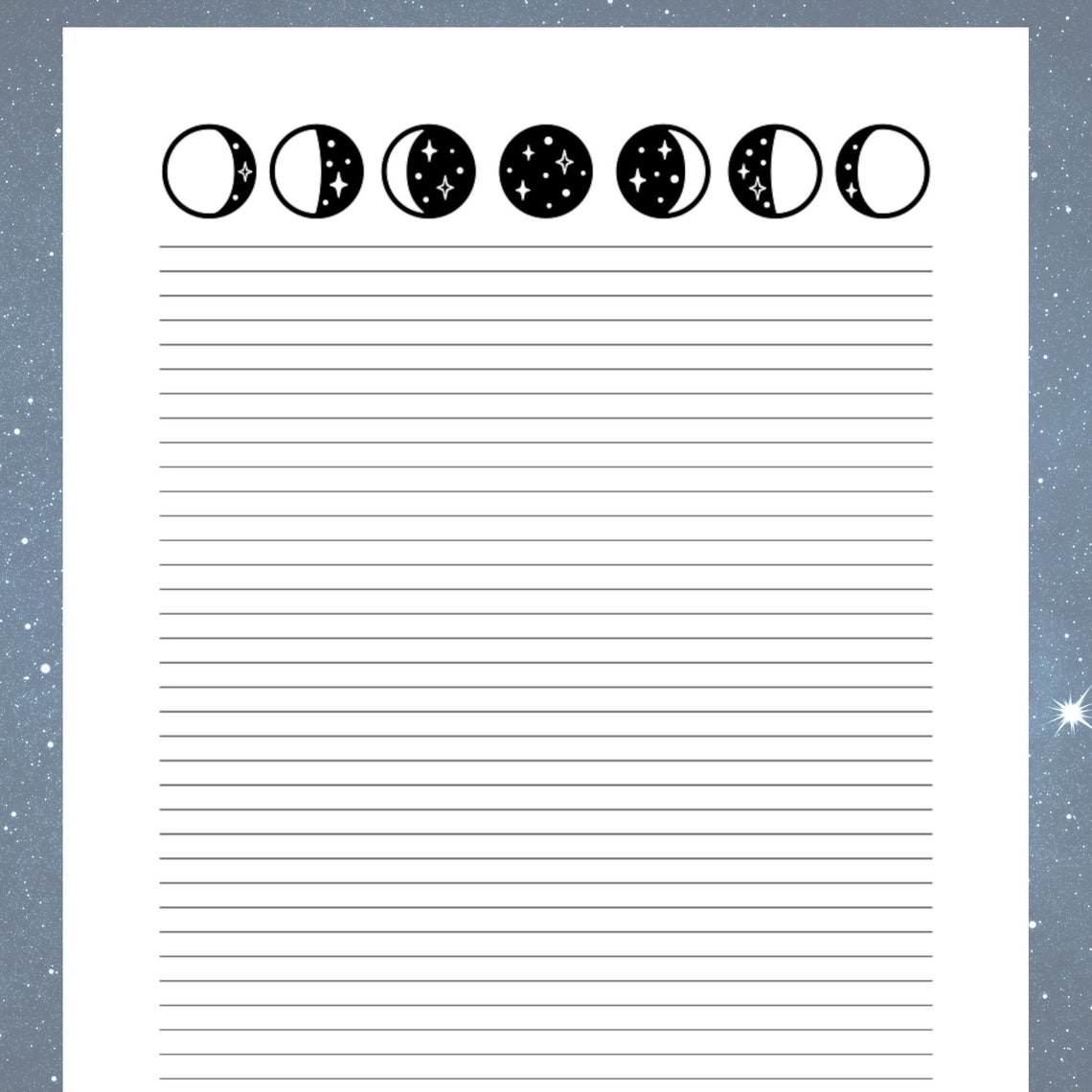 3 Page Lunar Stationary Set Etsy