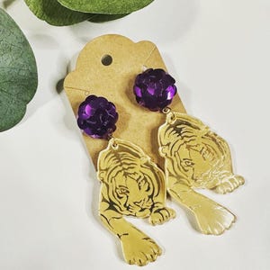 Tiger mirrored earrings