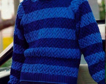Men's / Women's Allover Cable Knit Sweater Vintage Knitting Pattern – Digital PDF Download