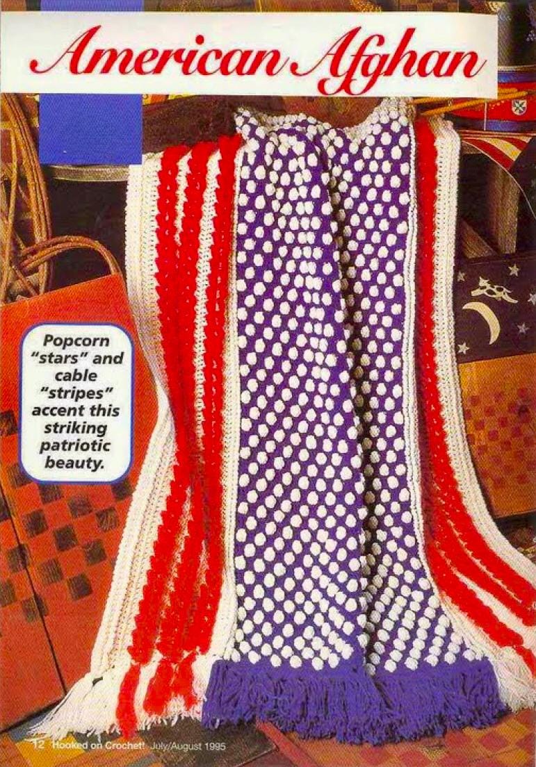 Vintage American Flag Afghan Crochet Pattern