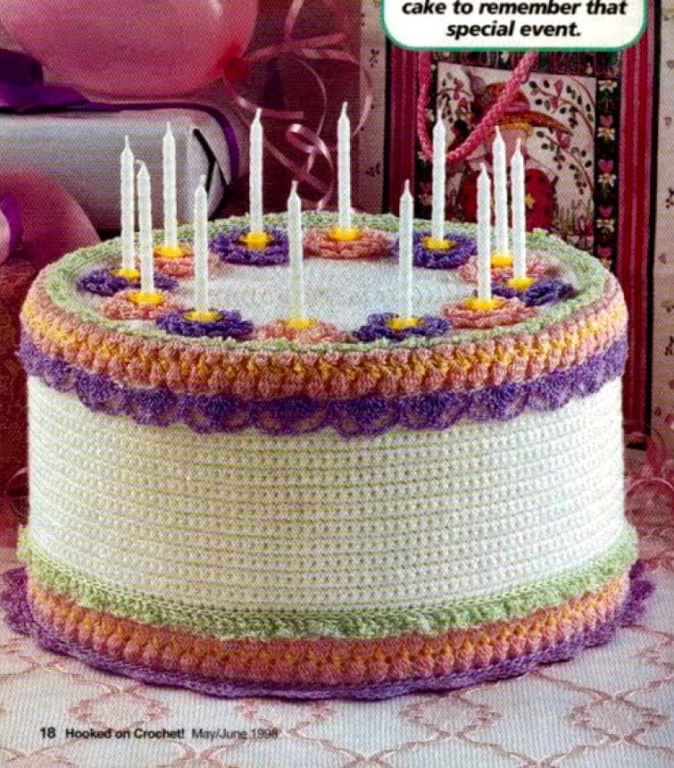 36 Crochet Birthday Gifts with Angels, Gnomes, Bouquets, and Keychains 21 Birthday Cake Crochet Pattern Amigurumi Cake Play Food