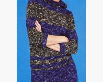 Vintage Knitting Pattern – Short Dress with Hood– Digital PDF Download