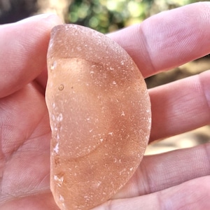 Rare fond de bouteille en verre de mer rose pêche véritable verre de mer peigné sirène trésor artisanat côtier