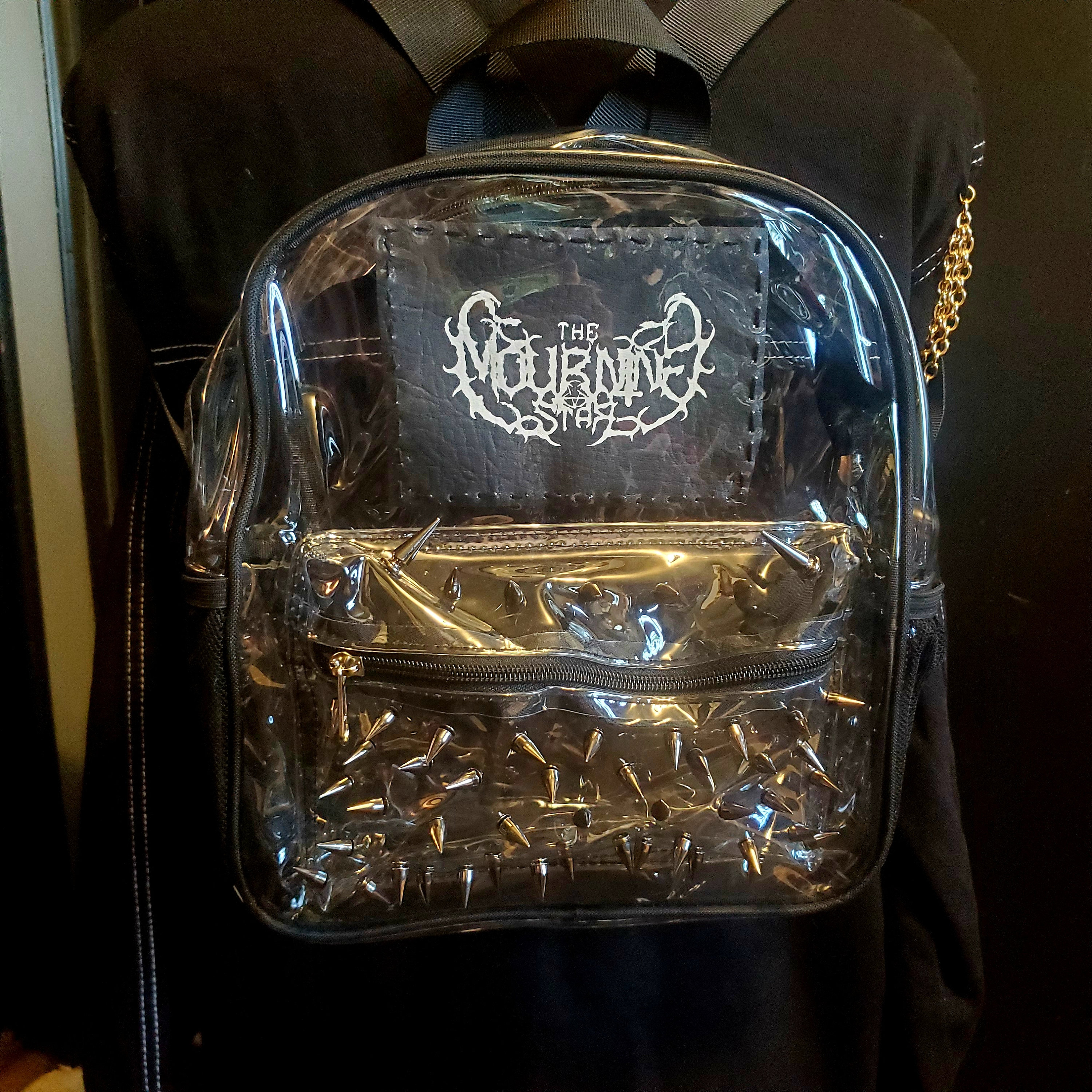 Gothic Pin Display Backpack with Clear Vinyl Window, Faux Leather, Adjustable Clear Goth Backpack - Etsy main image 3