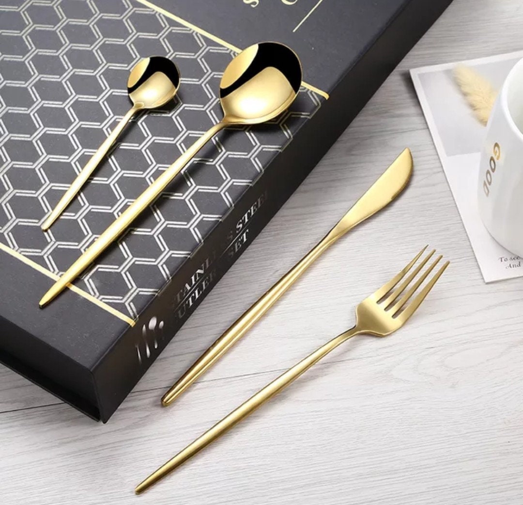 Luxurious cutlery set flatware set dinnerware set silverware Etsy