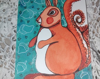 Acorn Fein Squirrel Postcards