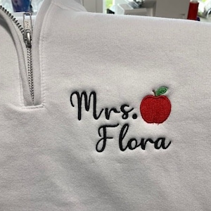 Embroidered Personalized Teacher Quarter Zip